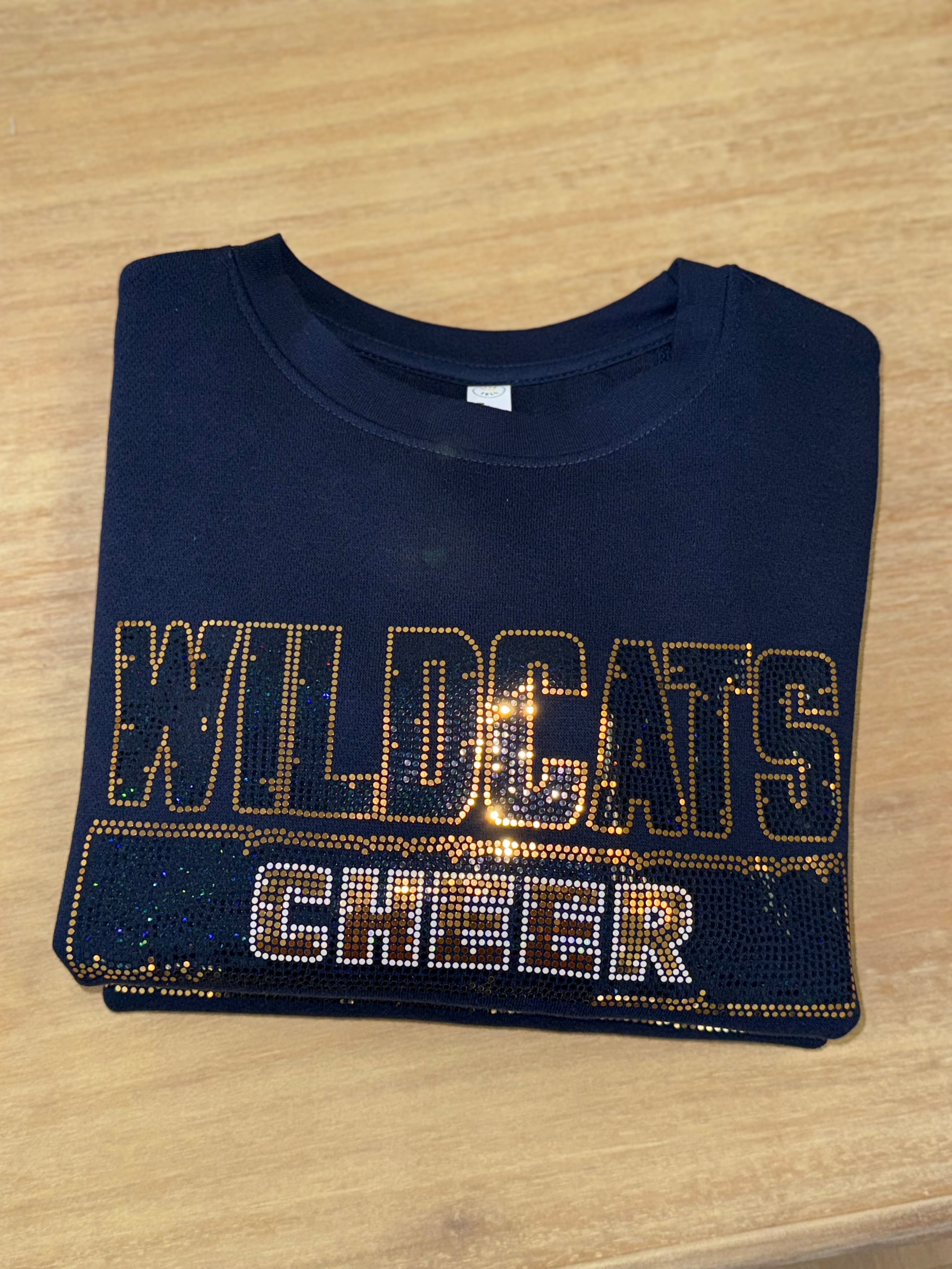 Youth Wildcats Cheer Bling Crewneck