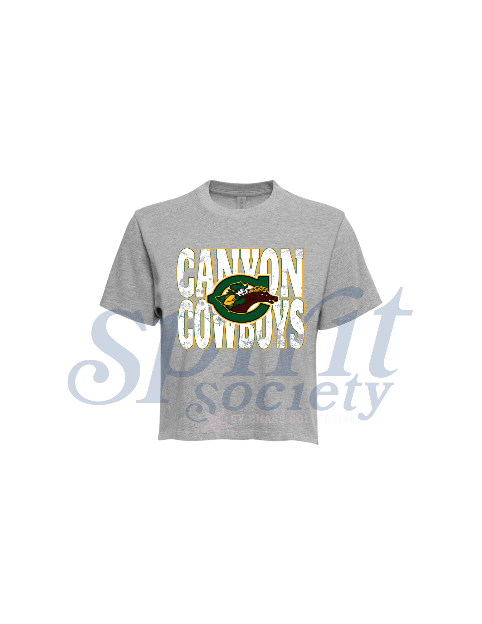 Cowboys Block Boxy Crop Tee