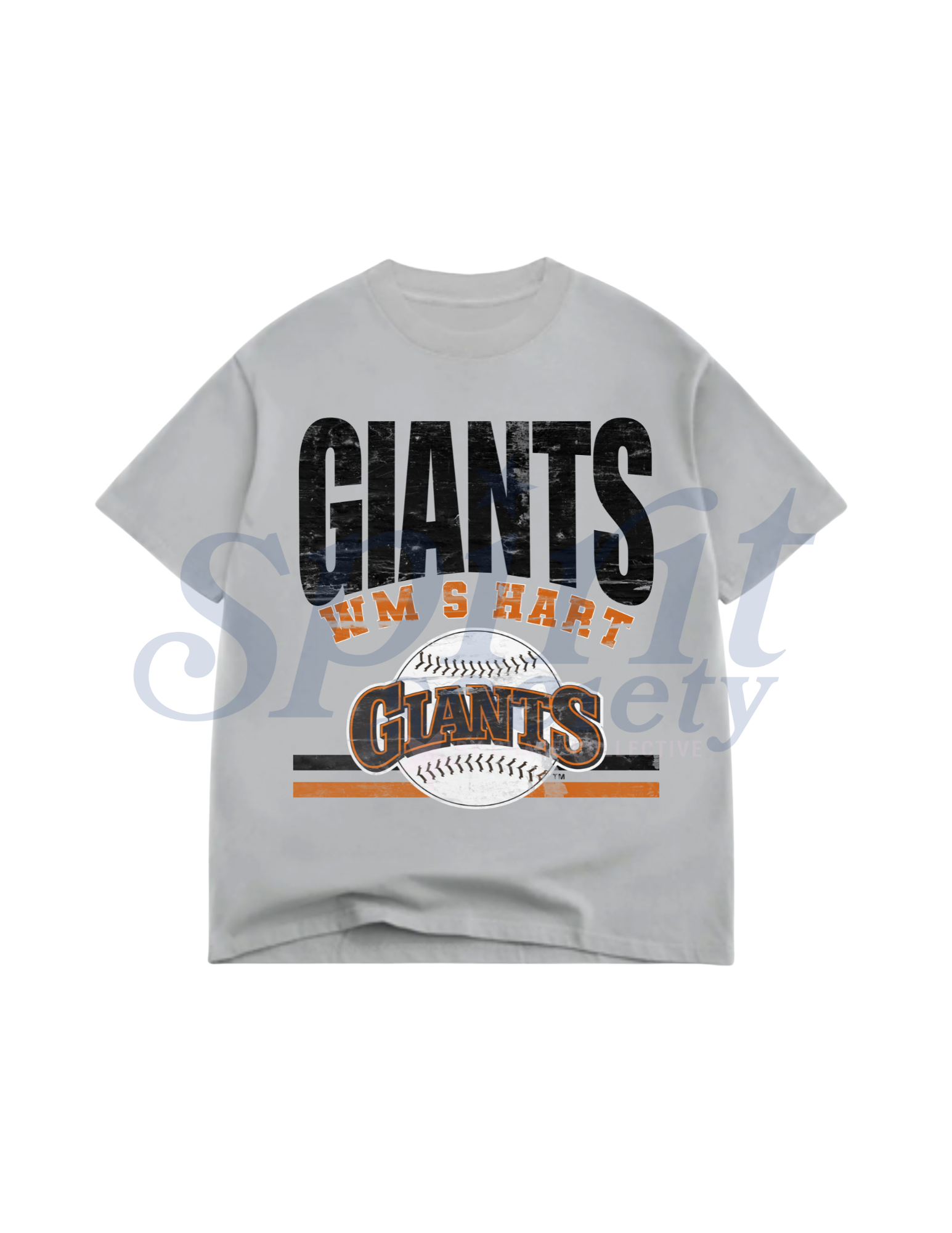 Gray t-shirt with 'Giants' text and logo on a white background