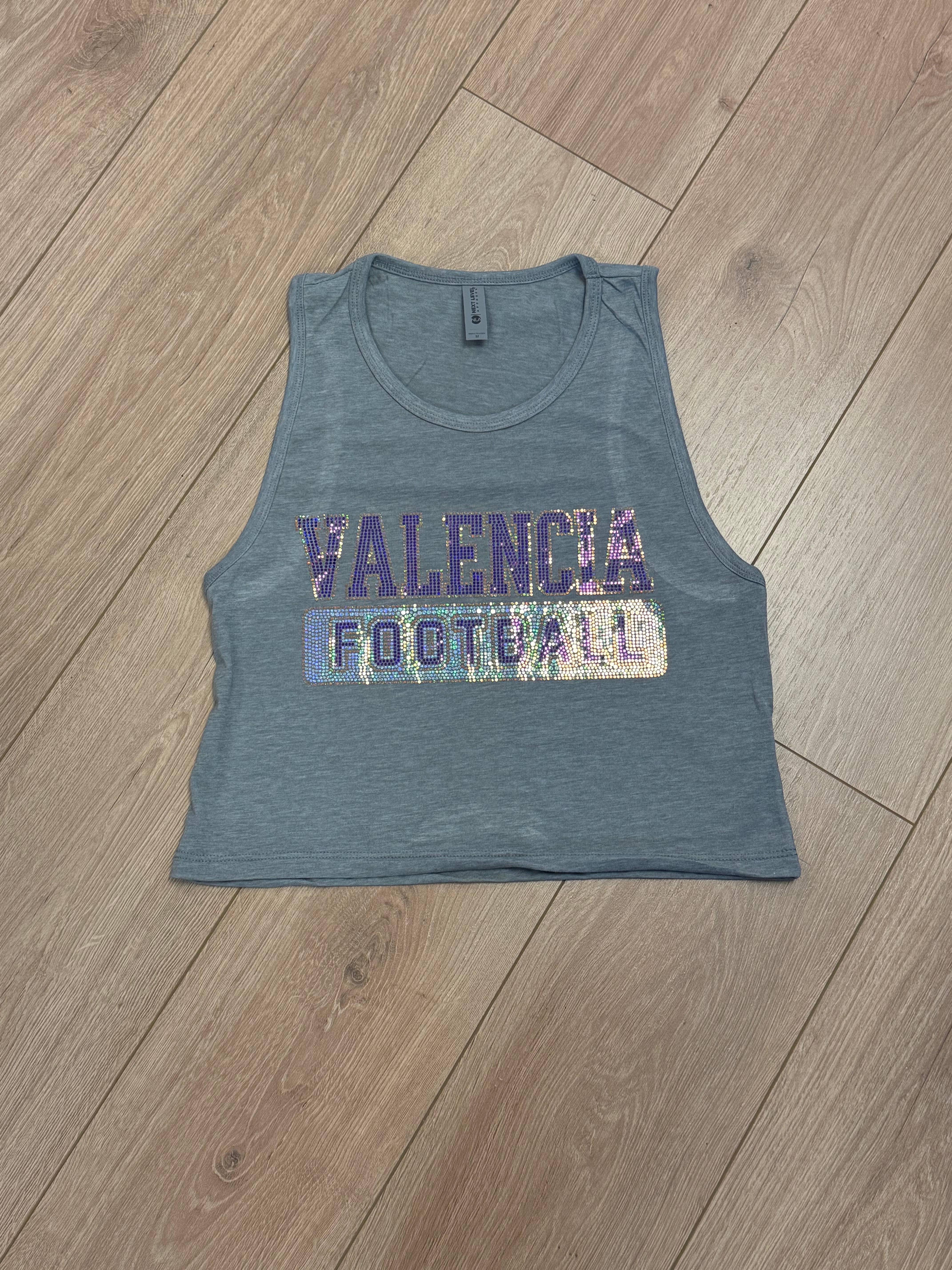 Valencia Football Boxy Bling Crop Tank