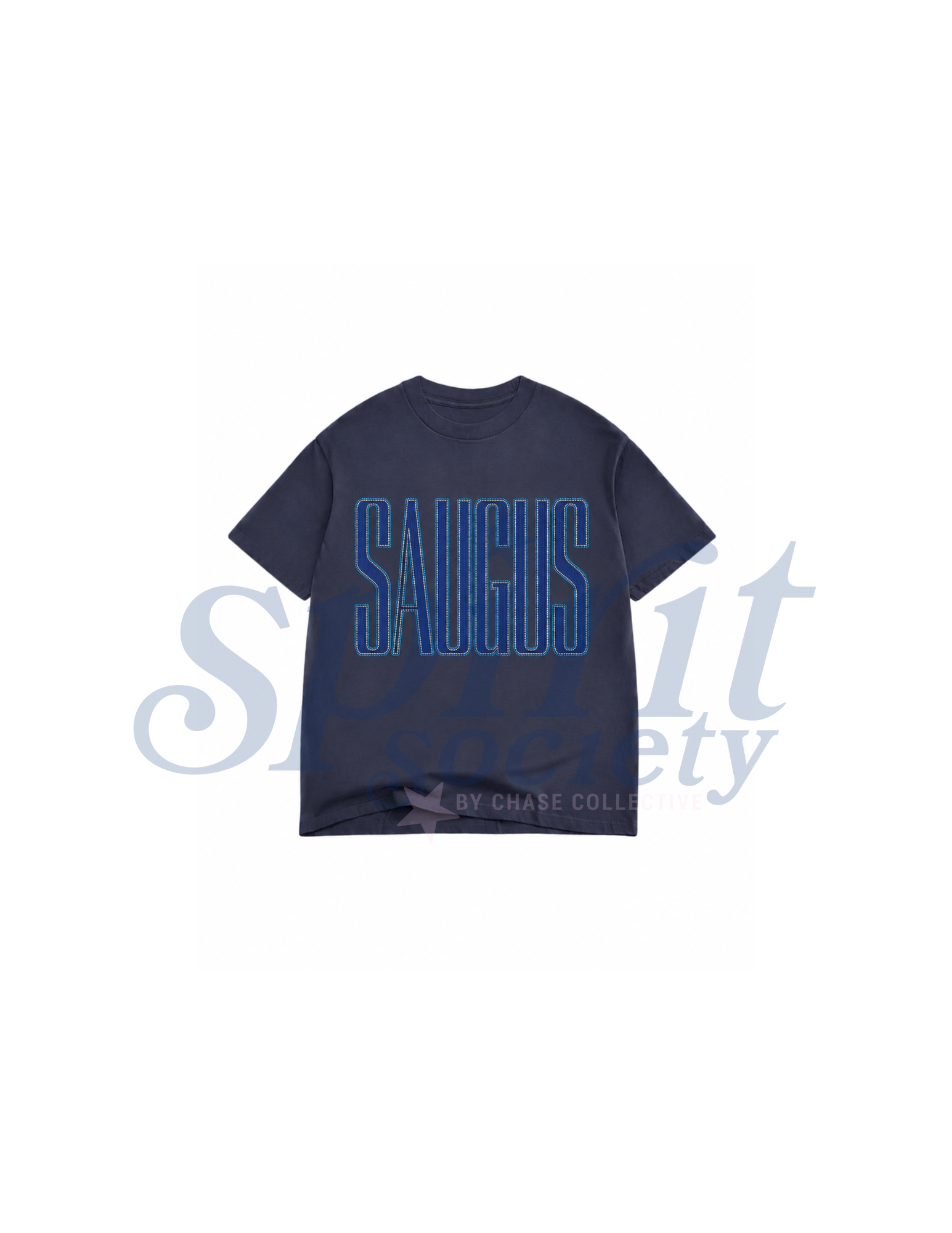 Saugus Logo Bling Oversized Tee