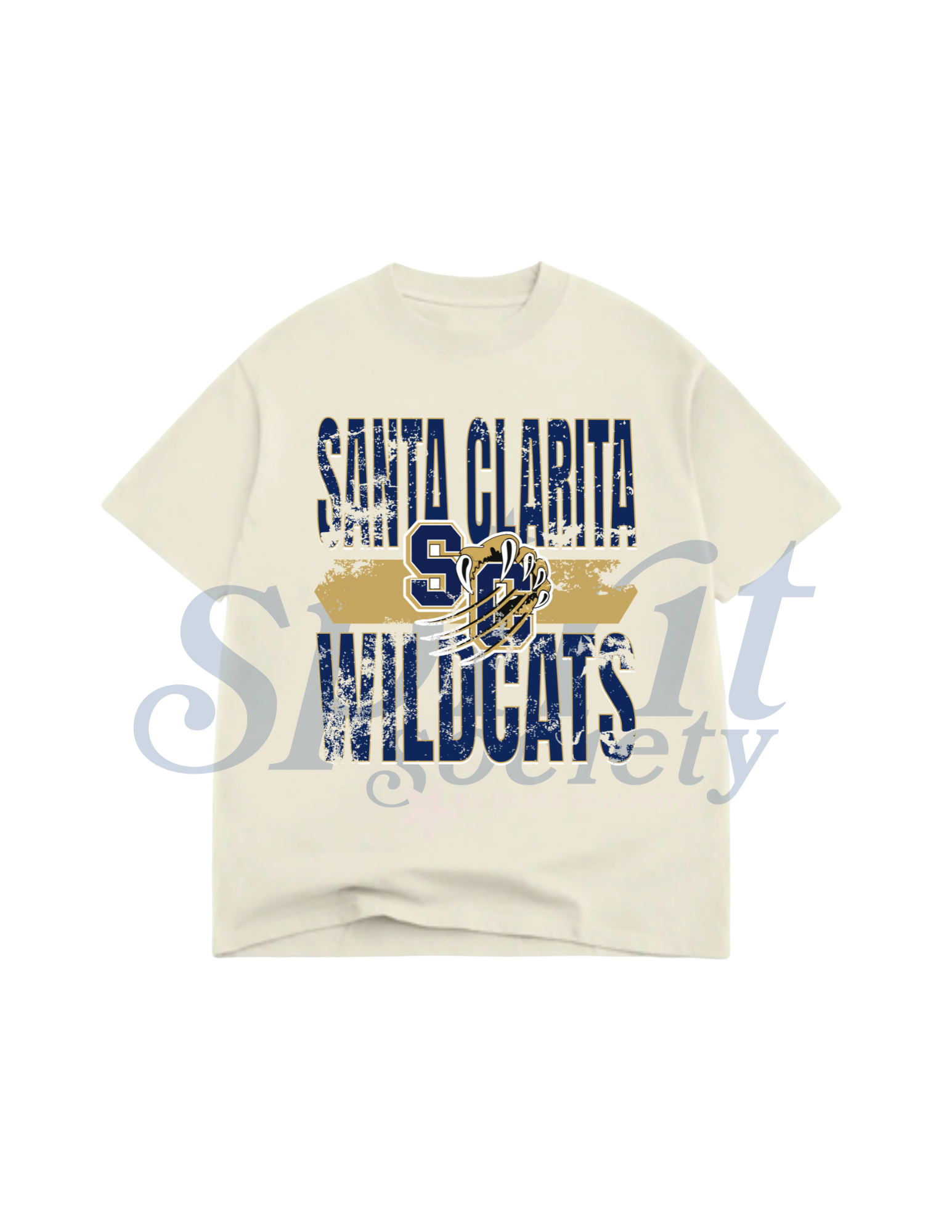 Wildcats Tri Distressed Oversized Tee
