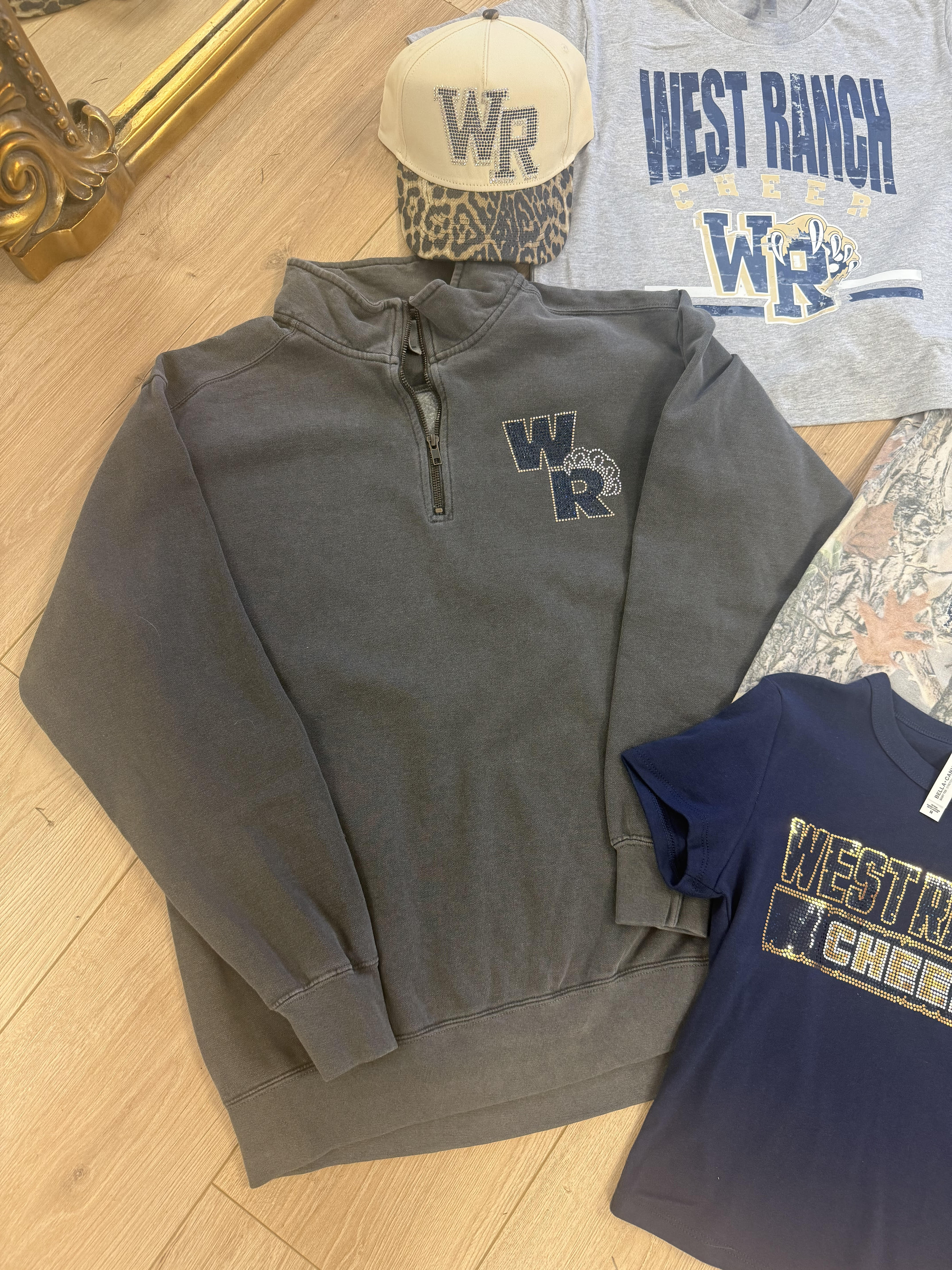 WR Rhinestone Quarter Zip Sweatshirt